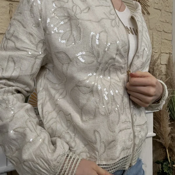 I726 - Bombers brodé (TU) - ecru - taille-unique