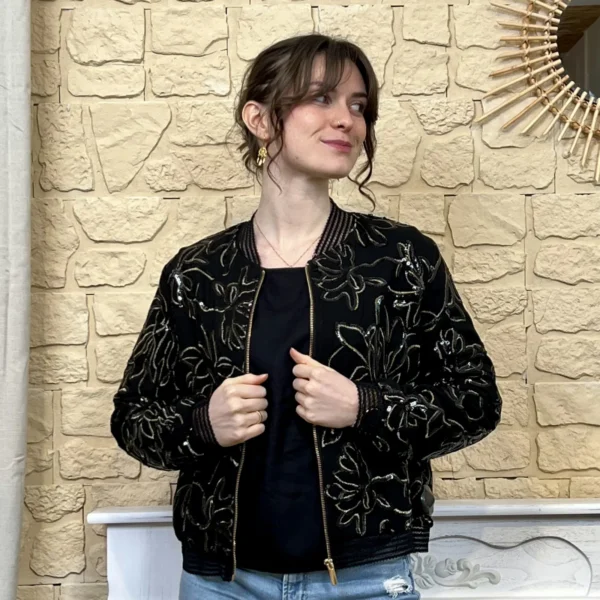 I726 - Bombers brodé (TU) - noir - taille-unique