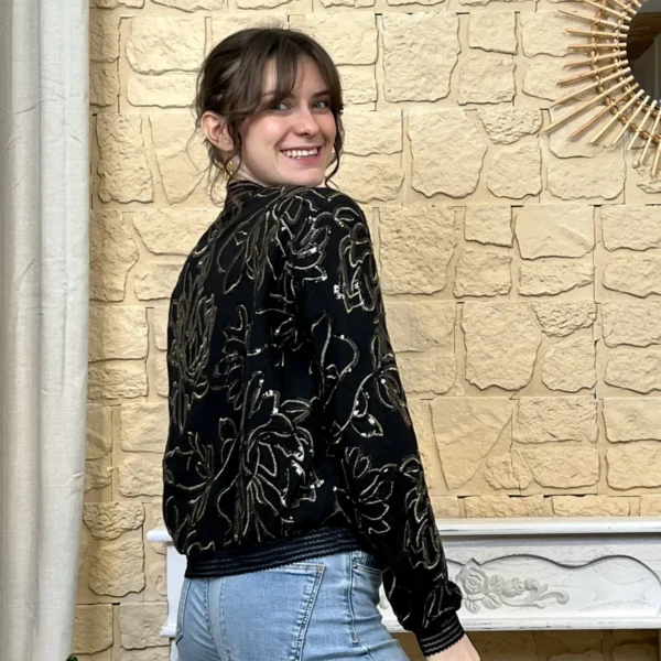 I726 - Bombers brodé (TU) - noir - taille-unique