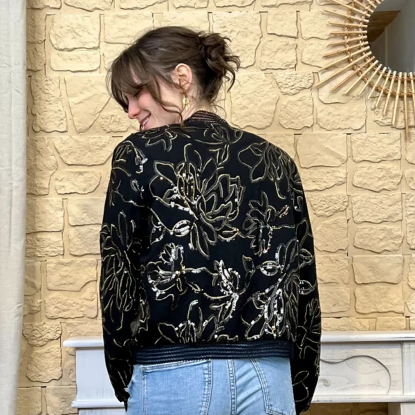 I726 - Bombers brodé (TU) - noir - taille-unique