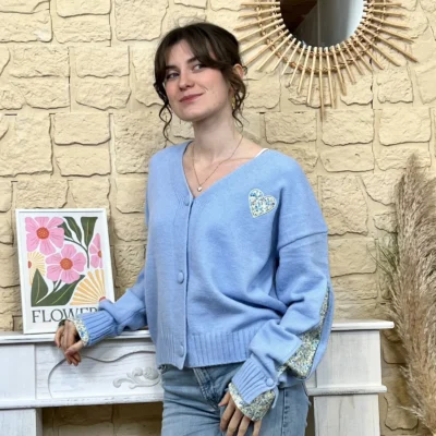 I721 - Gilet liberty (TU) - bleu-ciel - taille-unique