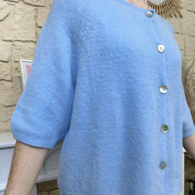 I720 - Gilet boutonné (TU) - bleu-ciel - taille-unique