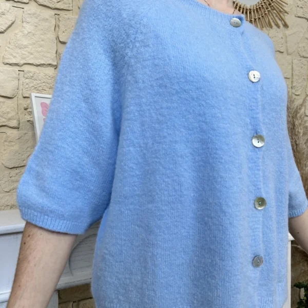 I720 - Gilet boutonné (TU) - bleu-ciel - taille-unique