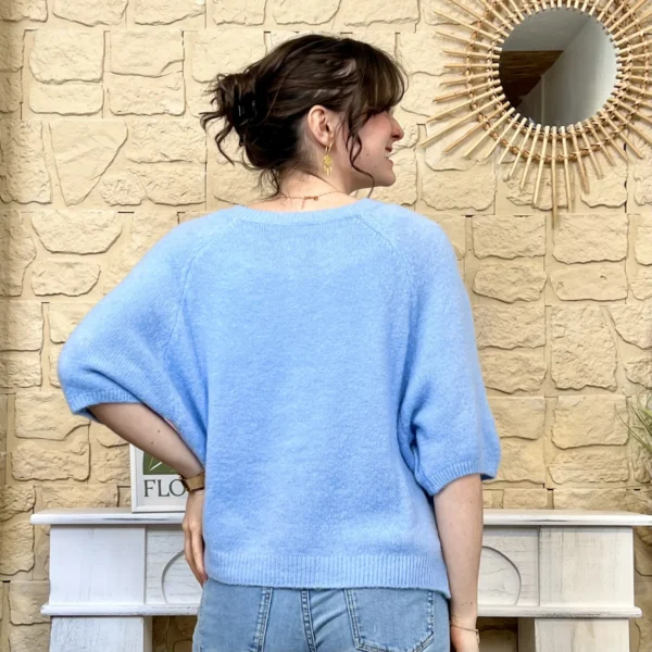 I720 - Gilet boutonné (TU) - bleu-ciel - taille-unique