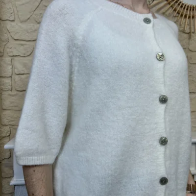 I720 - Gilet boutonné (TU) - ecru - taille-unique