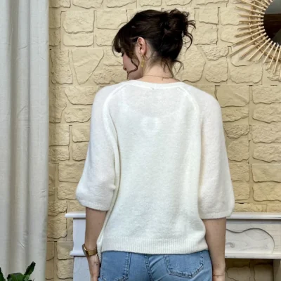 I720 - Gilet boutonné (TU) - ecru - taille-unique