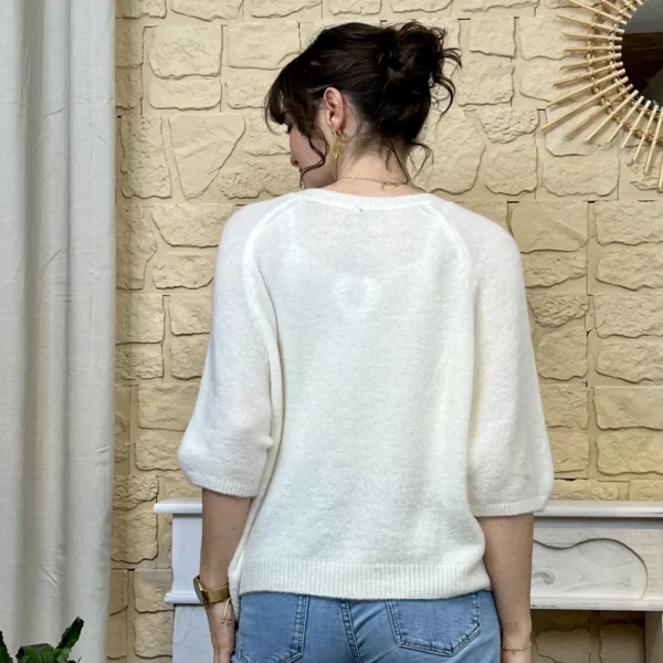 I720 - Gilet boutonné (TU) - ecru - taille-unique