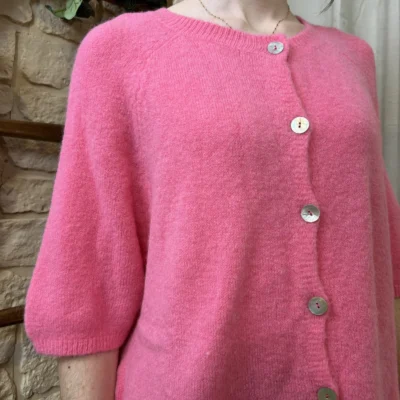 I720 - Gilet boutonné (TU) - fuchsia - taille-unique