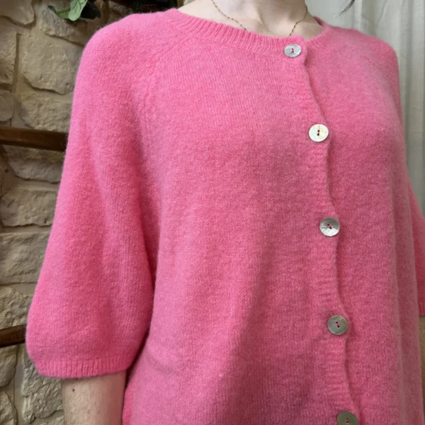 I720 - Gilet boutonné (TU) - fuchsia - taille-unique