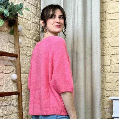 I720 - Gilet boutonné (TU) - fuchsia - taille-unique