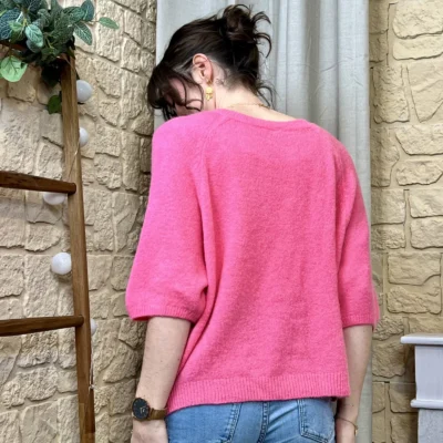 I720 - Gilet boutonné (TU) - fuchsia - taille-unique