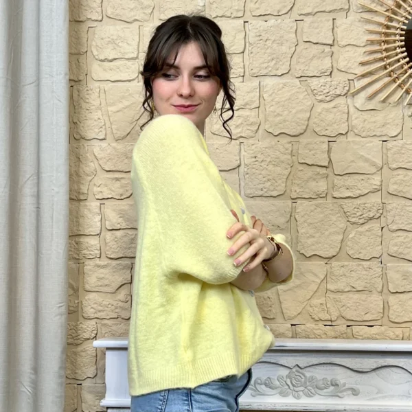 I720 - Gilet boutonné (TU) - jaune - taille-unique