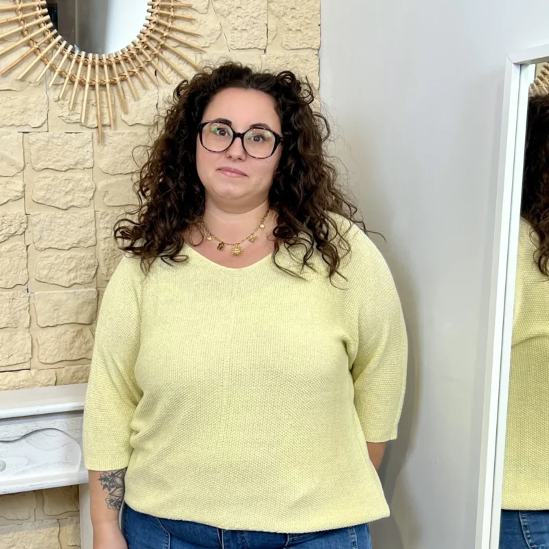 Pull uni (GT) - jaune-citron - taille-unique-grande-taille