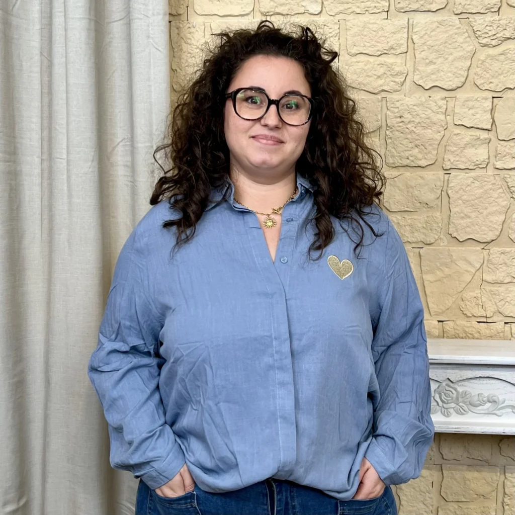 J752 - Blouse "coeur" (T40-T48) - bleu-indigo - 48