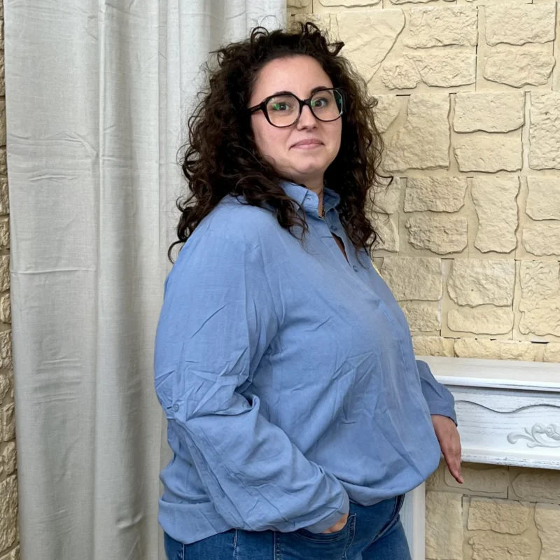 J752 - Blouse coeur (T40-T48) - bleu-indigo - 48