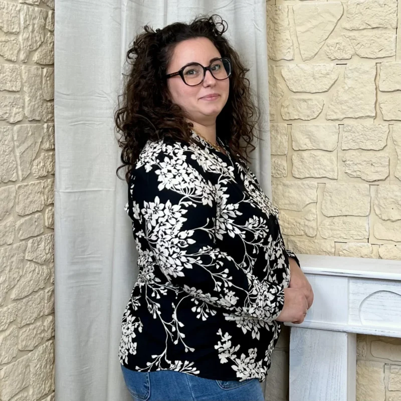 J782 - Blouse imprimée (T44-T52) - noir - 52