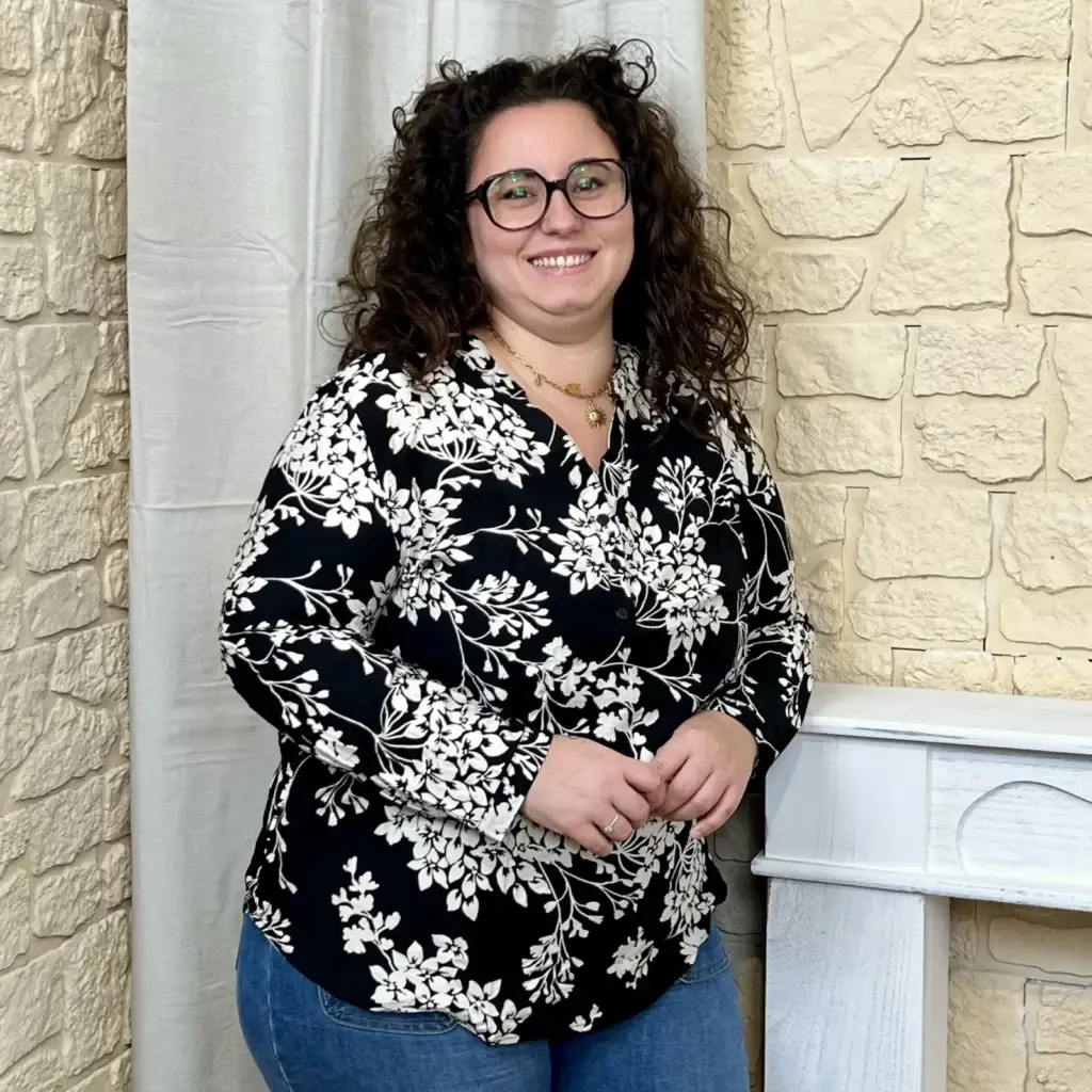 J782 - Blouse imprimée (T44-T52) - noir - 52