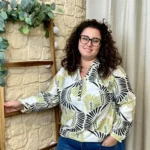 Blouse imprimé éventail (T44-T52) - kaki-vert - 52