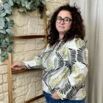 Blouse imprimé éventail (T44-T52) - kaki-vert - 52