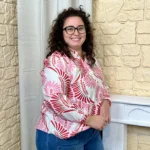 Blouse imprimé éventail (T44-T52) - rose-rouge - 52