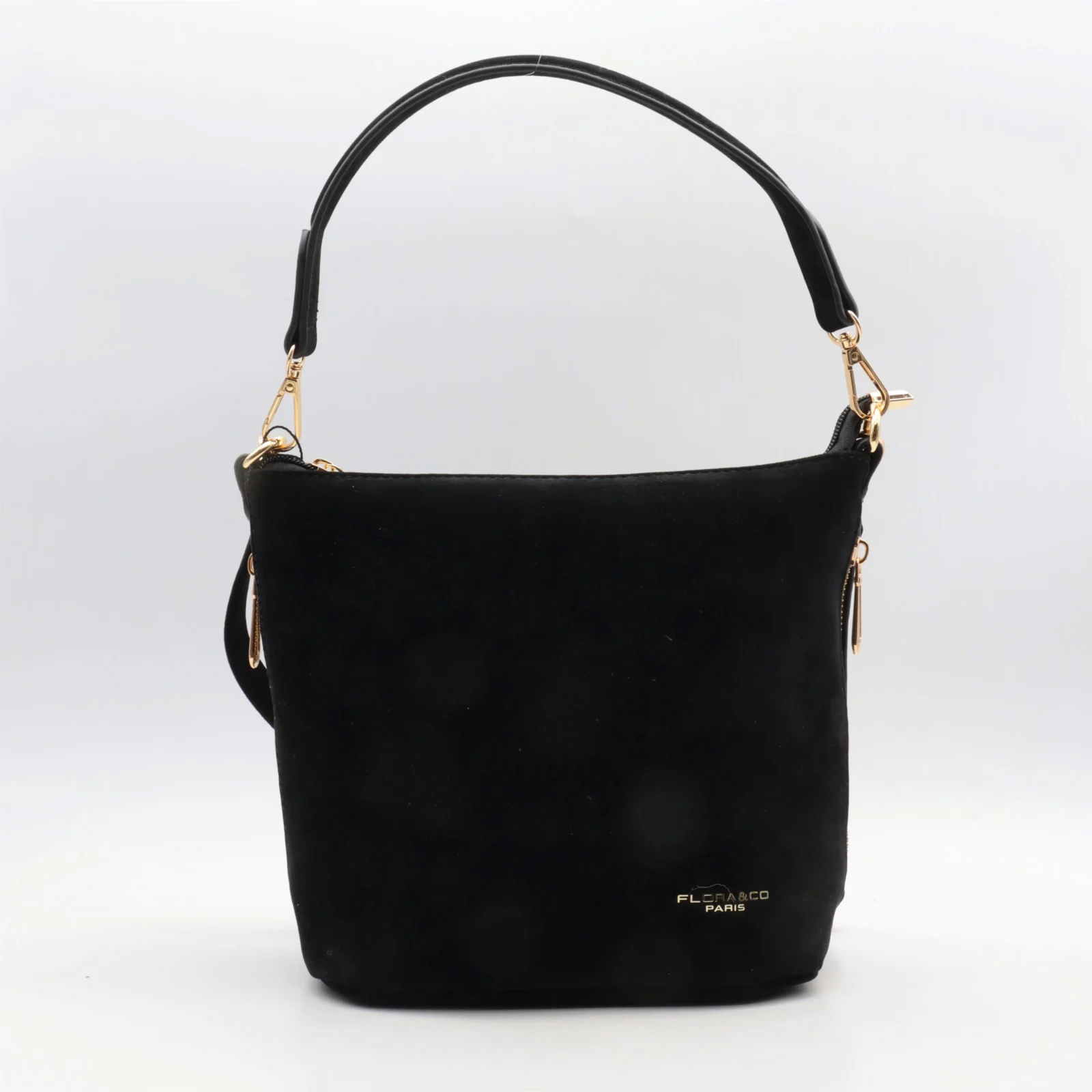 O978- Sac bandoulière aspect daim - noir - sans-taille