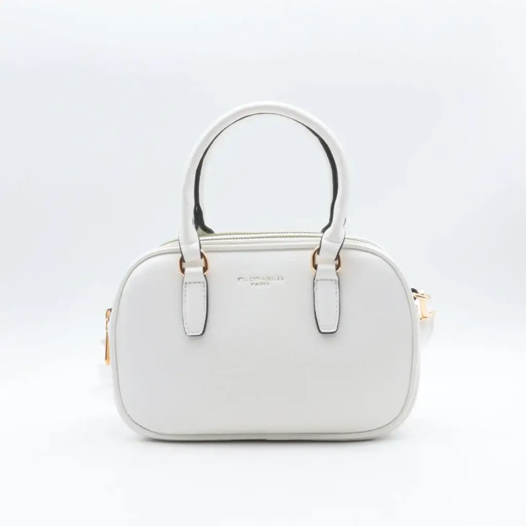 O982 - Sac à main effet craquelé - blanc - sans-taille