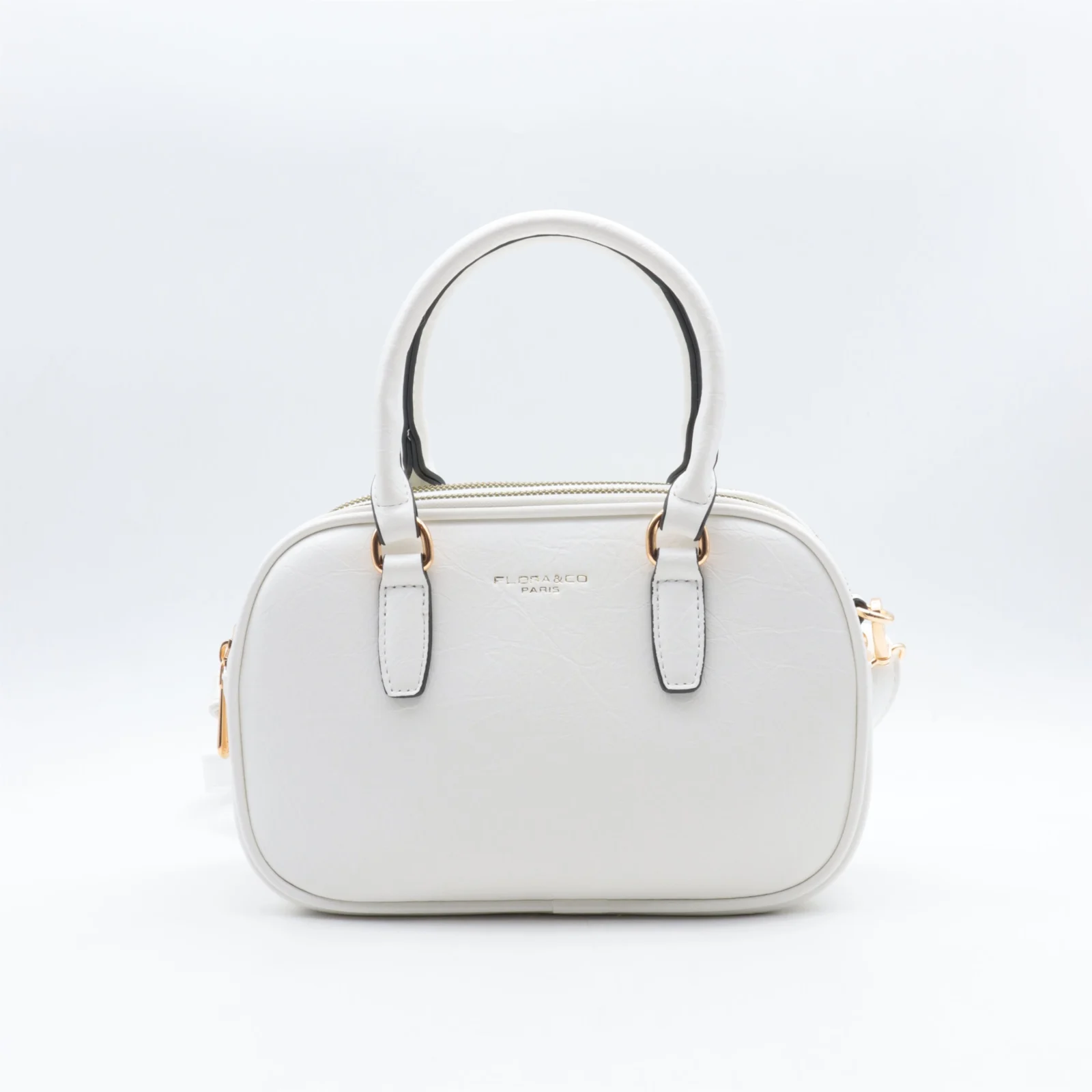 O982- Sac à main effet craquelé - blanc - sans-taille