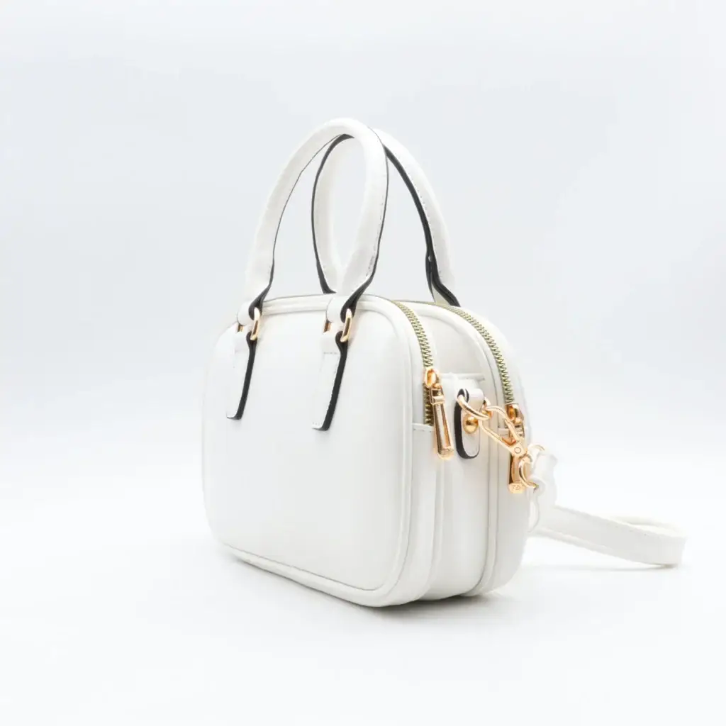 O982 - Sac à main effet craquelé - blanc - sans-taille