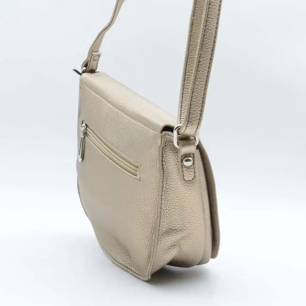 O977- Sac Medium bandoulière à rabat - dore - sans-taille