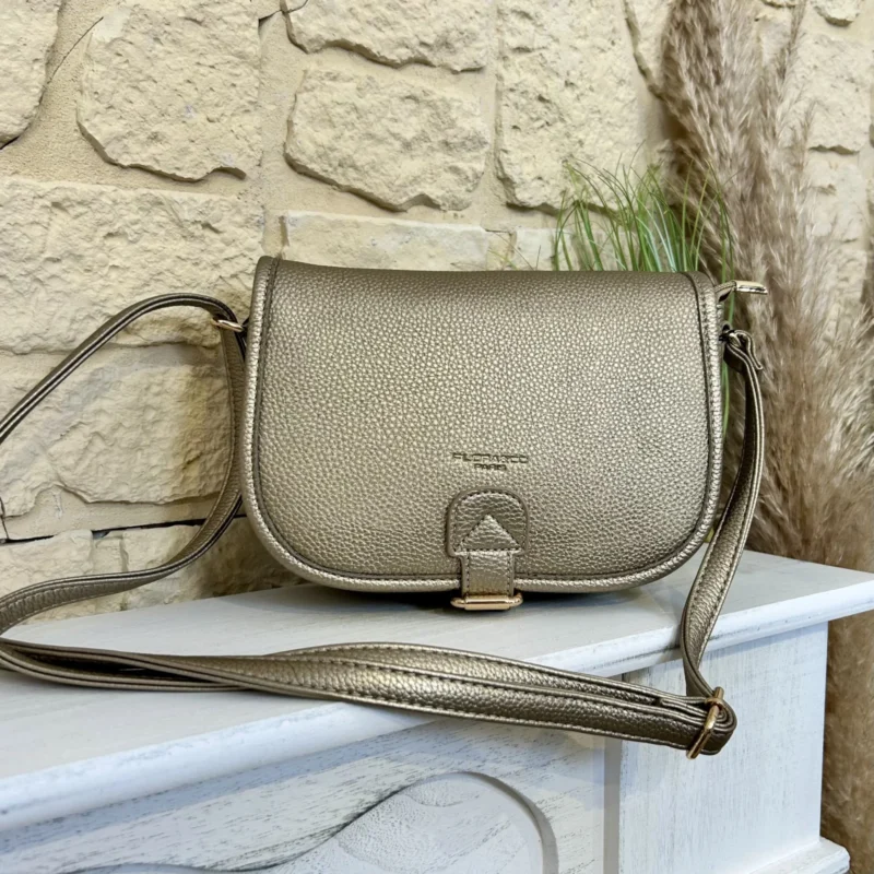 Petit Sac bandoulière à rabat - dore-taupe-metalise - sans-taille