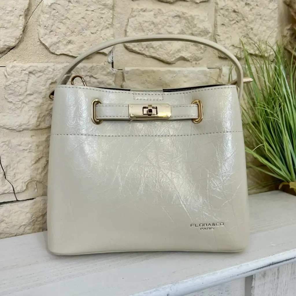 O976- Sac Médium porté épaule Flora & Co - ecru - sans-taille