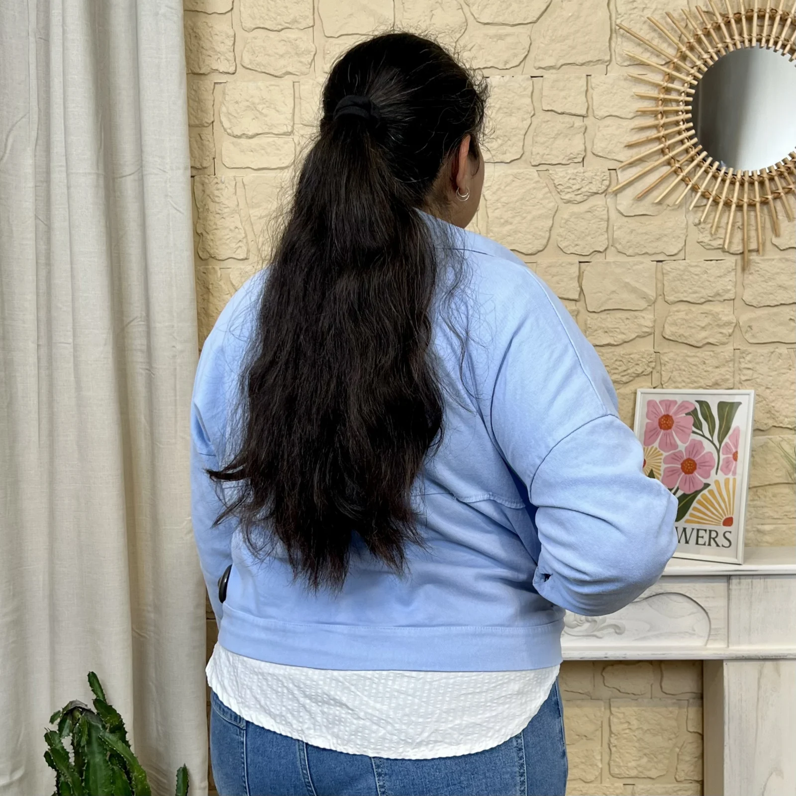 I714 - Veste en jean (TU) - bleu-ciel - taille-unique