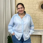 Chemise femme ample coton et dentelle - bleu-ciel - taille-unique