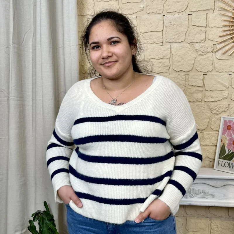 I719 - Pull marinière (TU) - marine - taille-unique