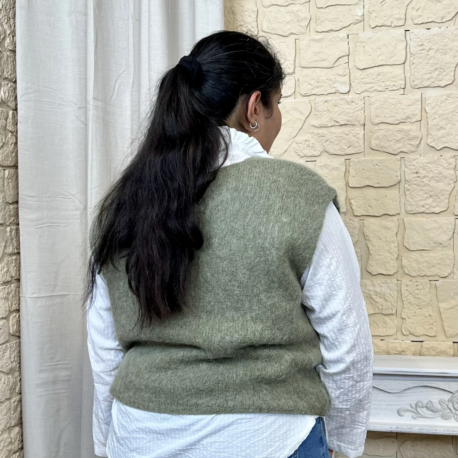 Pull sans manches (TU) - kaki - taille-unique