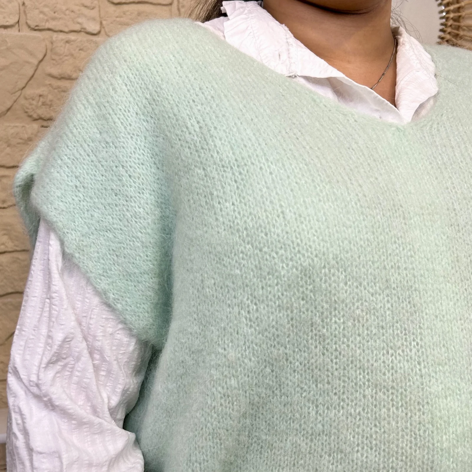 Pull sans manches (TU) - vert-deau - taille-unique