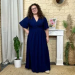 Robe longue unie (T40-T48) - marine - 48