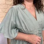 Robe longue unie (T40-T48) - vert-deau - 48