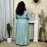 Robe longue unie (T40-T48) - vert-deau - 48