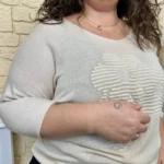 Pull fleur uni (GT) - beige - taille-unique-grande-taille