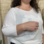 Pull fleur uni (GT) - blanc - taille-unique-grande-taille