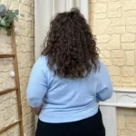 Pull fleur uni (GT) - bleu-ciel - taille-unique-grande-taille