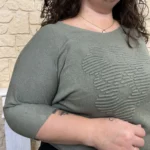 Pull fleur uni (GT) - kaki - taille-unique-grande-taille