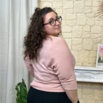 Pull fleur uni (GT) - rose-poudre - taille-unique-grande-taille