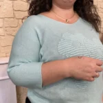 Pull fleur uni (GT) - vert-deau - taille-unique-grande-taille