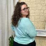 Pull fleur uni (GT) - vert-deau - taille-unique-grande-taille