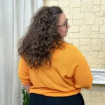 Pull côtelé uni « Jolies Formes » - orange - taille-unique-grande-taille