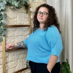 Pull côtelé uni « Jolies Formes » - bleu-turquoise - taille-unique-grande-taille