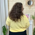 Pull côtelé uni « Jolies Formes » - jaune - taille-unique-grande-taille