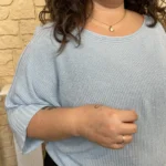Pull côtelé uni « Jolies Formes » - bleu-ciel - taille-unique-grande-taille